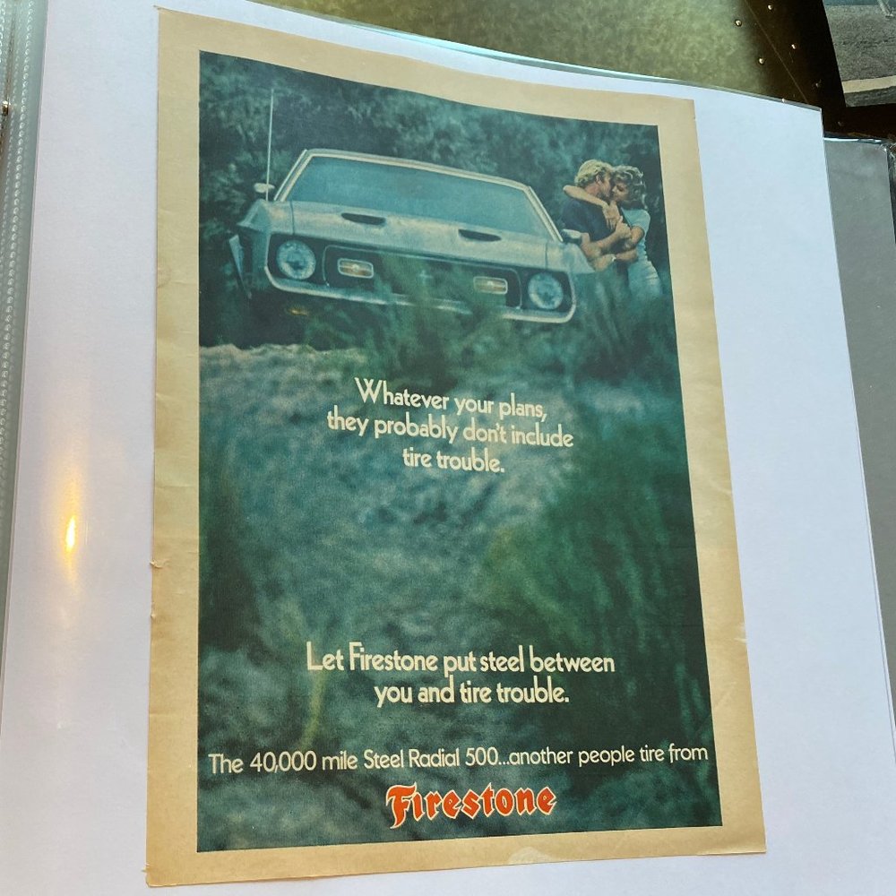 Vintage 70s Sport Magazine Firestone Ad Poster